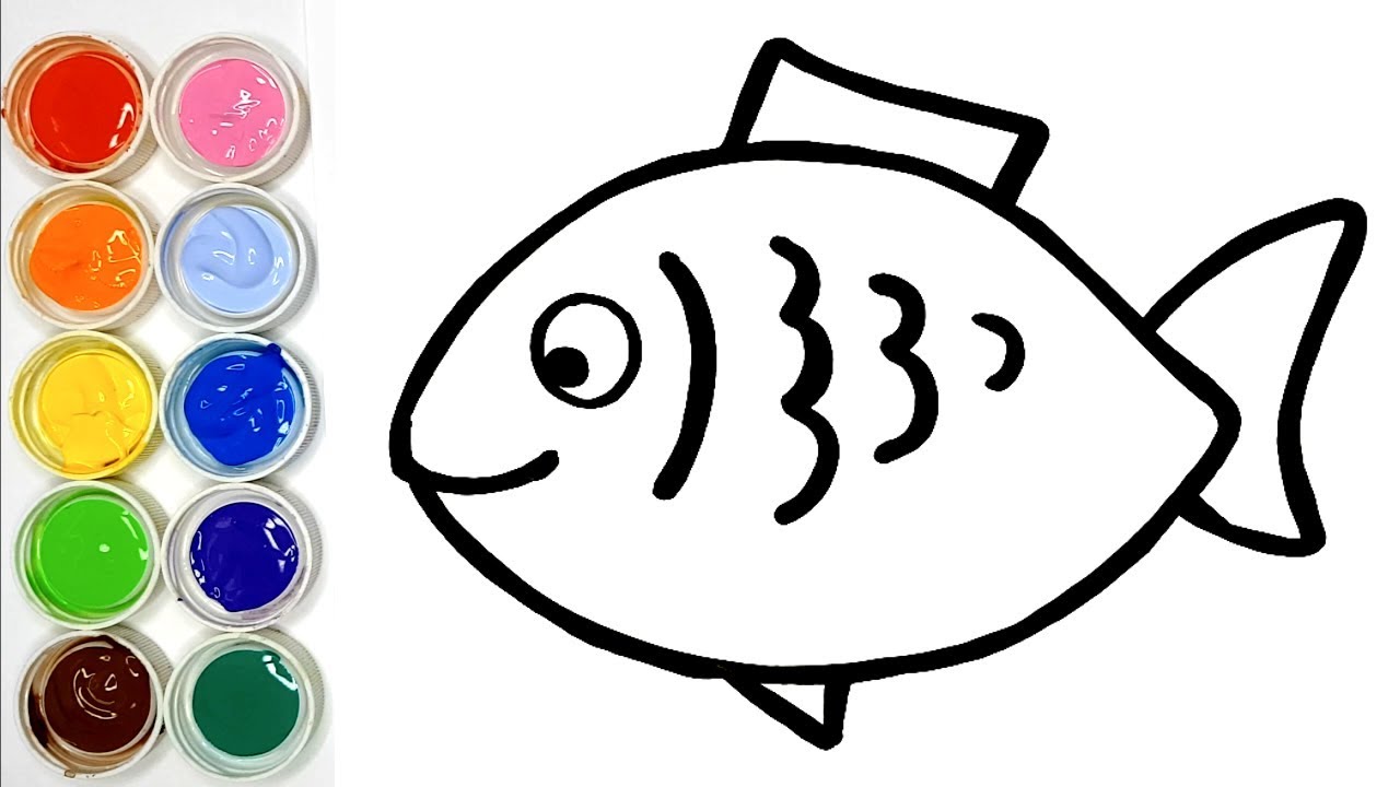 Dessiner un poisson pour bébé - Coloriage POISSON pour les enfants