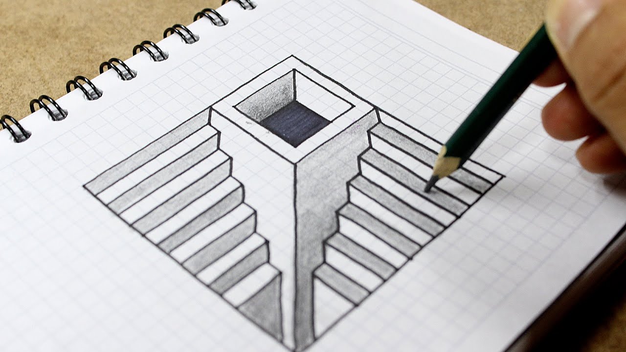 Dibujos 3d Como Dibujar Escaleras Y Agujero 3d Para Principiante ...