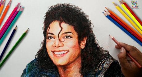 Dibujar a Michael Jackson y colorear | con lápices