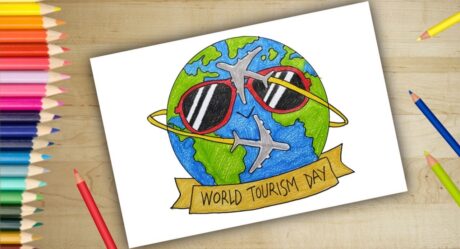 Dessin Journée mondiale du tourisme | affiche de la journée du tourisme | fabrication d’affiches