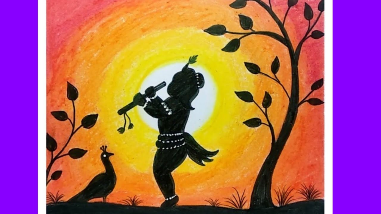 Easy Drawing Little Krishna by Oil Pastels | How to Draw Lord Krishna