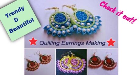 Easy quilling earrings for beginners/ Diy paper quilling earrings/ Paper quilling earrings tutorial