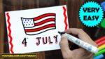 FOURTH OF JULY DRAWINGS EASY, INDEPENDENCE DAY DRAWING, US FLAG DRAWING VIDEO