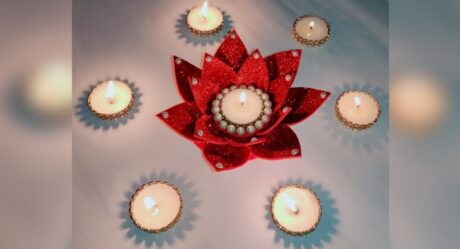 Foam Sheet Candle Holder | Diya Decoration Idea For Diwali