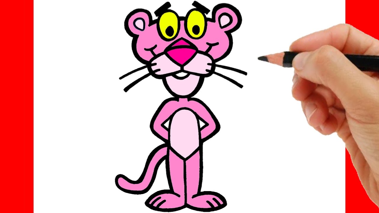 HOW TO DRAW PINK PANTHER EASY STEP BY STEP