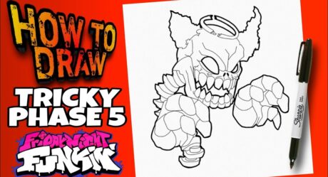 COMMENT DESSINER TRICKY PHASE 5 DE FRIDAY NIGHT FUNKIN | ÉTAPE PAR ÉTAPE | como dibujar une fase délicate 5