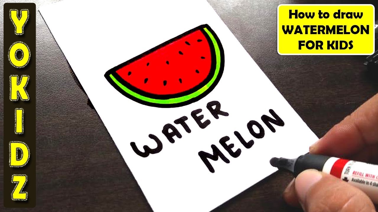 HOW TO DRAW WATERMELON FOR KIDS / FRUITS DRAWING FOR KIDS