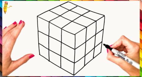 Cómo dibujar un cubo de Rubik paso a paso Dibujo de cubo de Rubik fácil