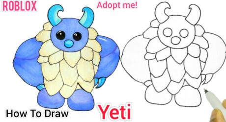 Comment dessiner un animal de compagnie d’hiver Yeti de Adopt me Pets | Roblox Yeti Dessin d’animal de compagnie d’hiver