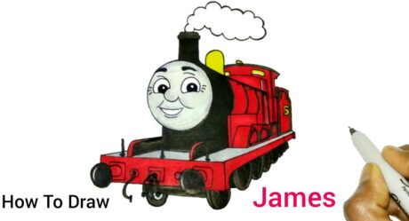 Comment dessiner + colorier James The Red Engine No. 5 de Thomas & Friends | Faire des dessins mignons