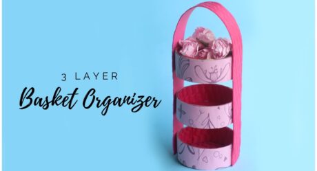 How To Make 3 Layer Basket Organizer | DIY Cardboard Desk Organizer