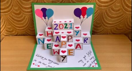 How To Make New Year Pop Up Card |Handmade Easy Greeting Card For Happy New Year 2021