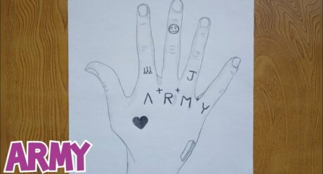How to Draw BTS Army Hand Tattoo |BTS Jungkook Hand Drawing |Jungkook Army Tattoo Sketch |정국