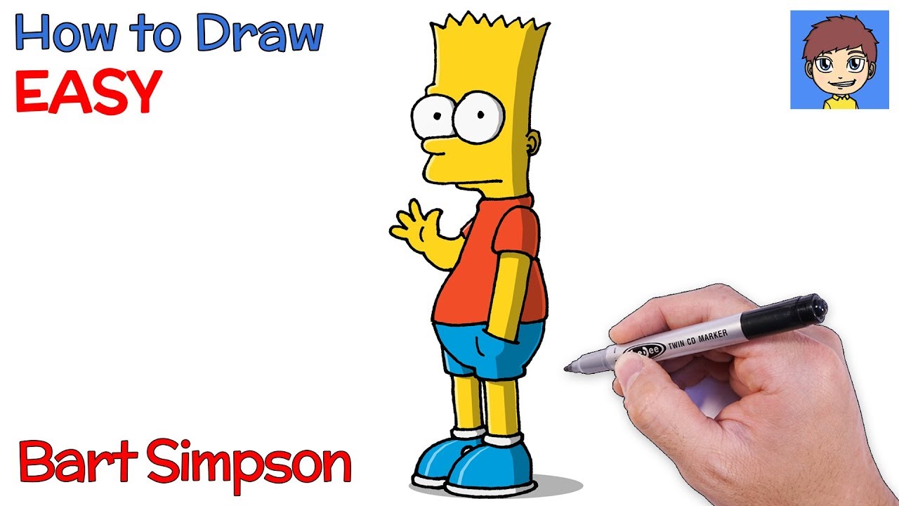 How To Draw BART SIMPSON Step By Step, EASY