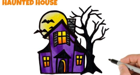 How to Draw Haunted House | Halloween Drawings for Beginners