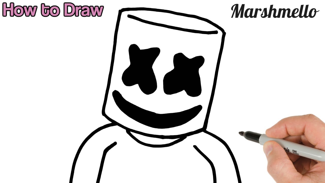 How to Draw Marshmello Art Tutorial