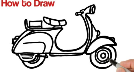 Comment dessiner un vélomoteur / scooter facilement