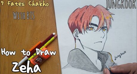 Comment dessiner Zeha (Jungkook) de 7 Fates Chakho avec BTS | Dessin Zeha | Dessin Jungkook étape par étape