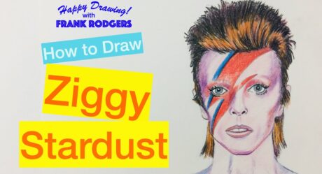 Cómo dibujar a Ziggy Stardust/David Bowie. Caras icónicas No 15. ¡Feliz dibujo! con frank rodgers