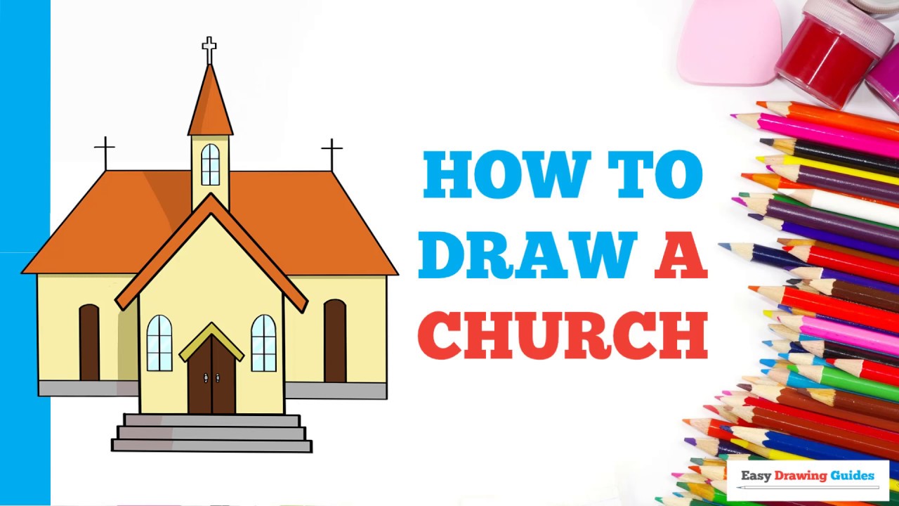 How to Draw a Church in a Few Easy Steps Drawing Tutorial for Beginner