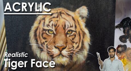 Cómo pintar cara de tigre realista en acrílico | paso a paso | Supriyo