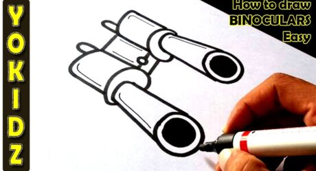 How to draw BINOCULARS easy