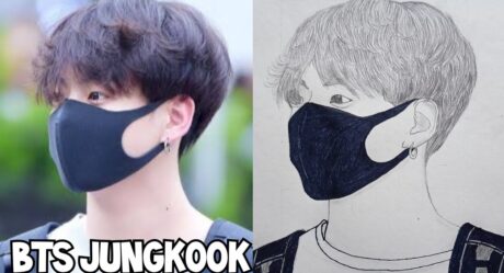 Cómo dibujar BTS Jungkook|Dibujo a lápiz de miembros de BTS|Dibujo de Jungkook paso a paso para principiantes|정국