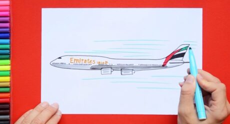 Comment dessiner l’avion Emirates Boeing B747