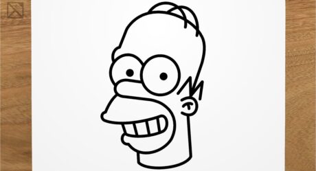 Como dibujar a HOMER SIMPSON Sonriendo paso a paso, FACIL