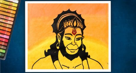 Comment dessiner Hanuman / Dessin au pastel à l’huile de Lord Hanuman / Hanuman Jayanti