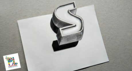 文字 S の描き方 –Optical Illusion- 3D Trick Art on paper