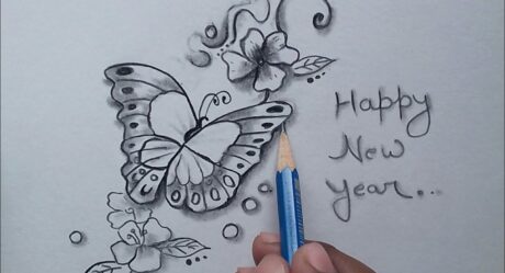 How to draw New Year Special Drawing for Beginners / step by step and easy