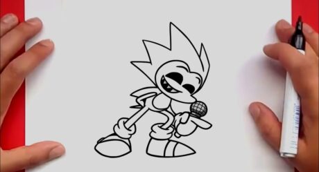 How to draw Pain MAJIN Sonic EXE | Friday Night Funkin Characters Style