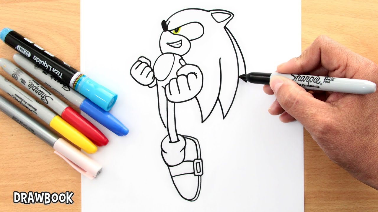 How to draw SONIC charging with Power / Powerful Sonic