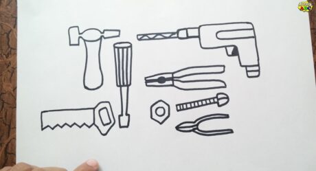 Cómo dibujar Herramientas paso a paso| Dibujo de herramientas fácil y simple para principiantes.