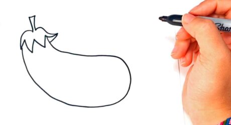 Cómo dibujar una berenjena | Tutorial de dibujo fácil de berenjena