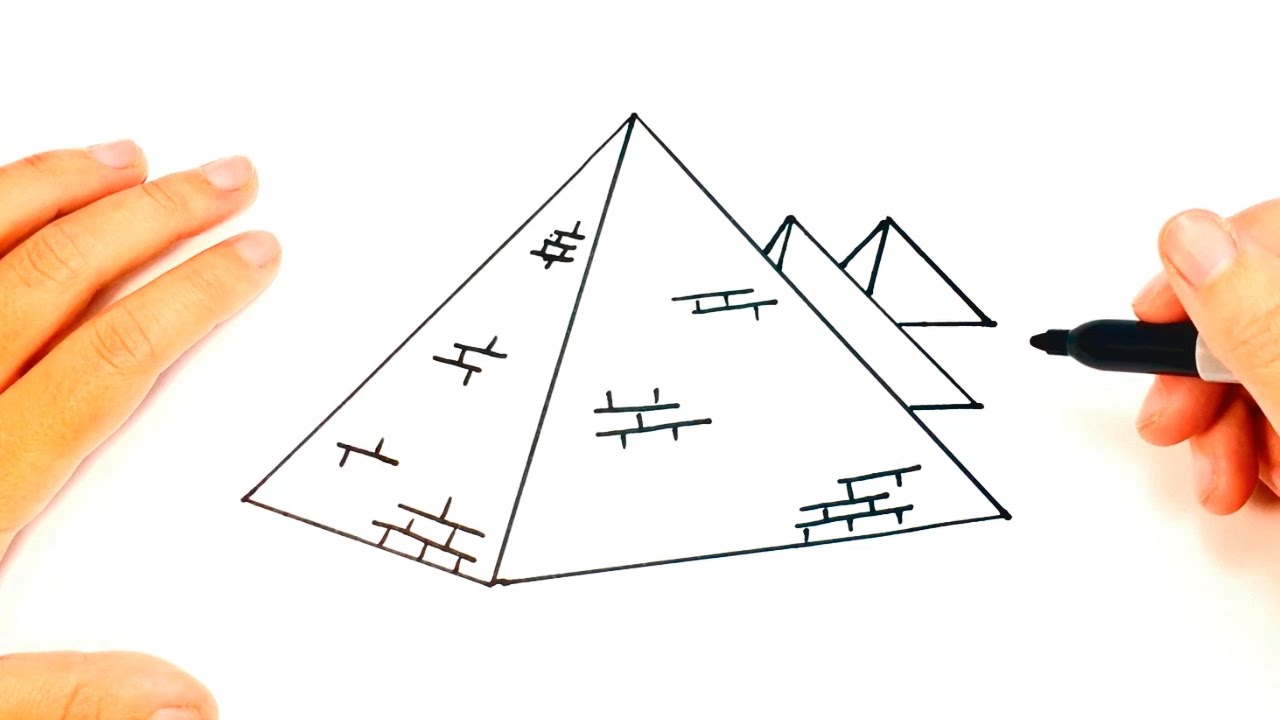 How to draw a Pyramid | Pyramid Easy Draw Tutorial