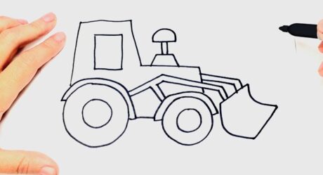 Comment dessiner un tracteur étape par étape | Leçon de dessin de tracteur
