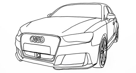 How to draw a car Audi step by step – Adım adım Audi araba nasıl çizilir