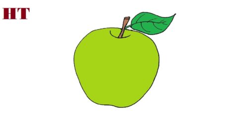 How to draw a green Apple easy for beginners