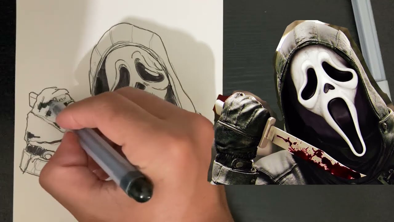 How to draw ghost face Ghost face drawing for the Halloween