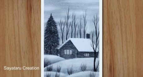 Comment dessiner des paysages de neige étape par étape avec Pencil Sketch – Dessin pour débutants