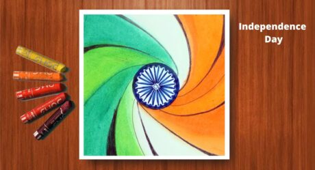 Indian Tiranga Drawing with oil pastels | Independence day drawing easy