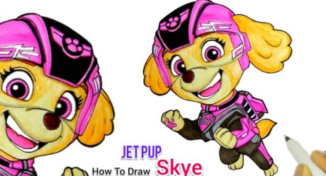 Jet Pup Skye al rescate | Cómo dibujar + Color Jet Pup Skye de Paw Patrol