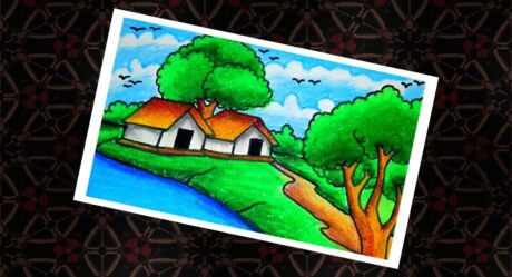 Dessin Nature | dessin d’esquisse || Dessin de paysage de village