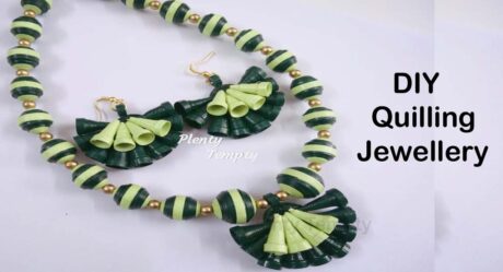 Quilled Necklace Set/ How to make Quilling Jewellery at Home/Paper Necklace/Quilling beads necklace