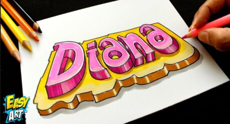 SACAR UN DISEÑO 3D CON MI NOMBRE – Dibujos fáciles – Dibujo Nombre Diana
