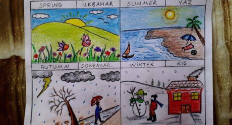 SEASONS DRAWING / SPRING,SUMMER,AUTUMN,WINTER DRAWING ILKBAHAR,YAZ,SONBAHAR,KIŞ MEVSİM RESMİ