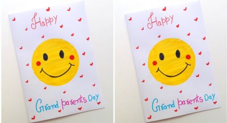 Smiley Grandparents Day Card Idea • how to make grandparents day card • card for grandparents