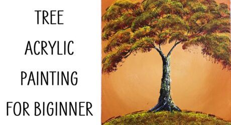 Tree autumn painting | Easy acrylic painting for beginners step by step #40